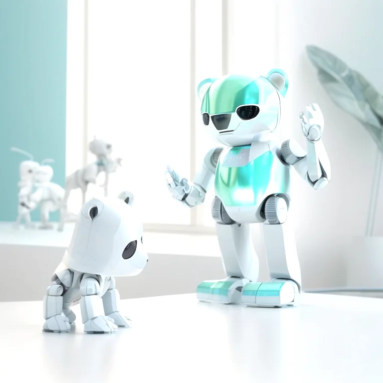 Enfant jouant avec un robot IA PlayVision